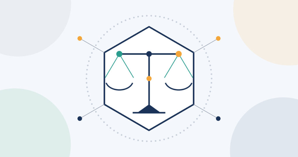 Legitimate interest under GDPR — balance scale illustration representing the three-part test